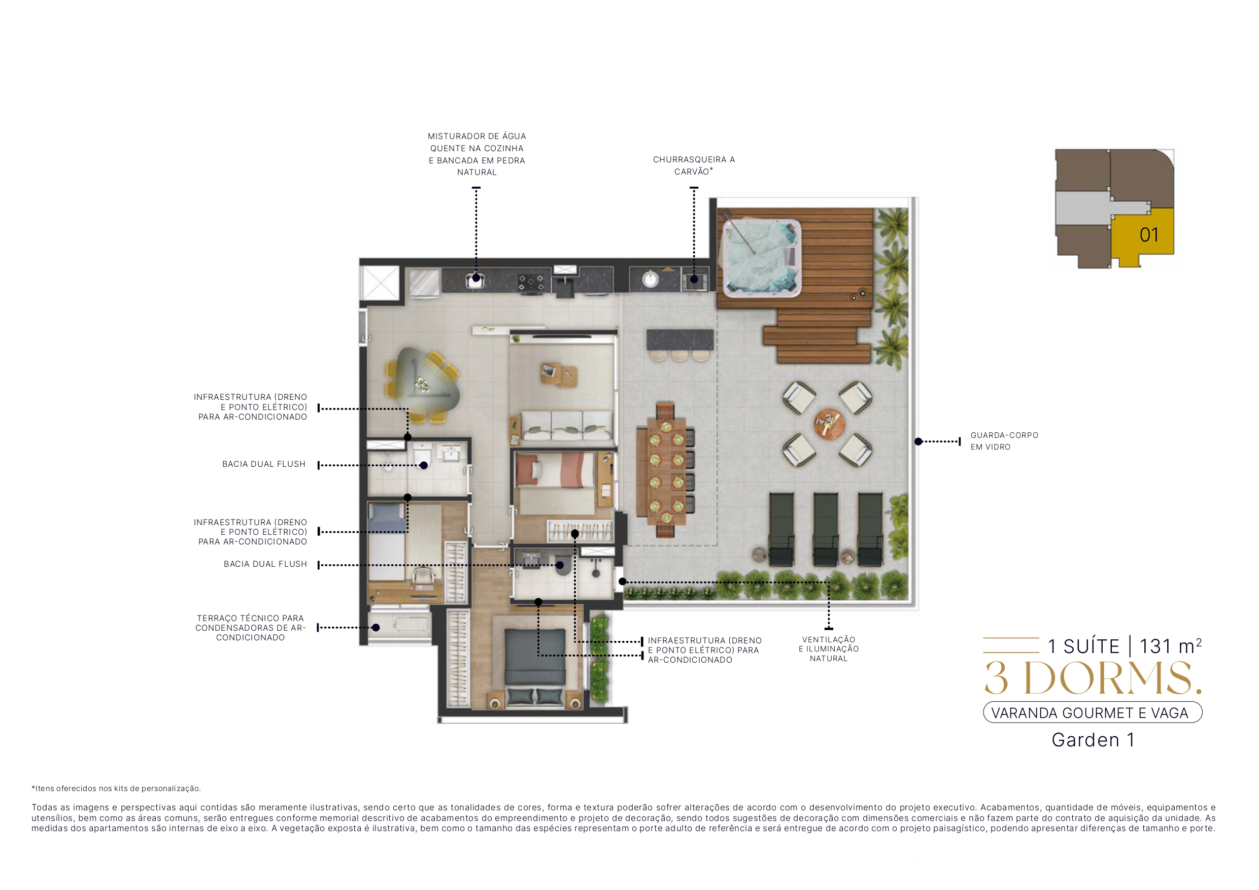 Apartamento à venda com 131m², 3 quartos com vaga - 19