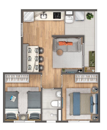 Apartamento à venda com 43m², 2 quartos sem vaga - 27