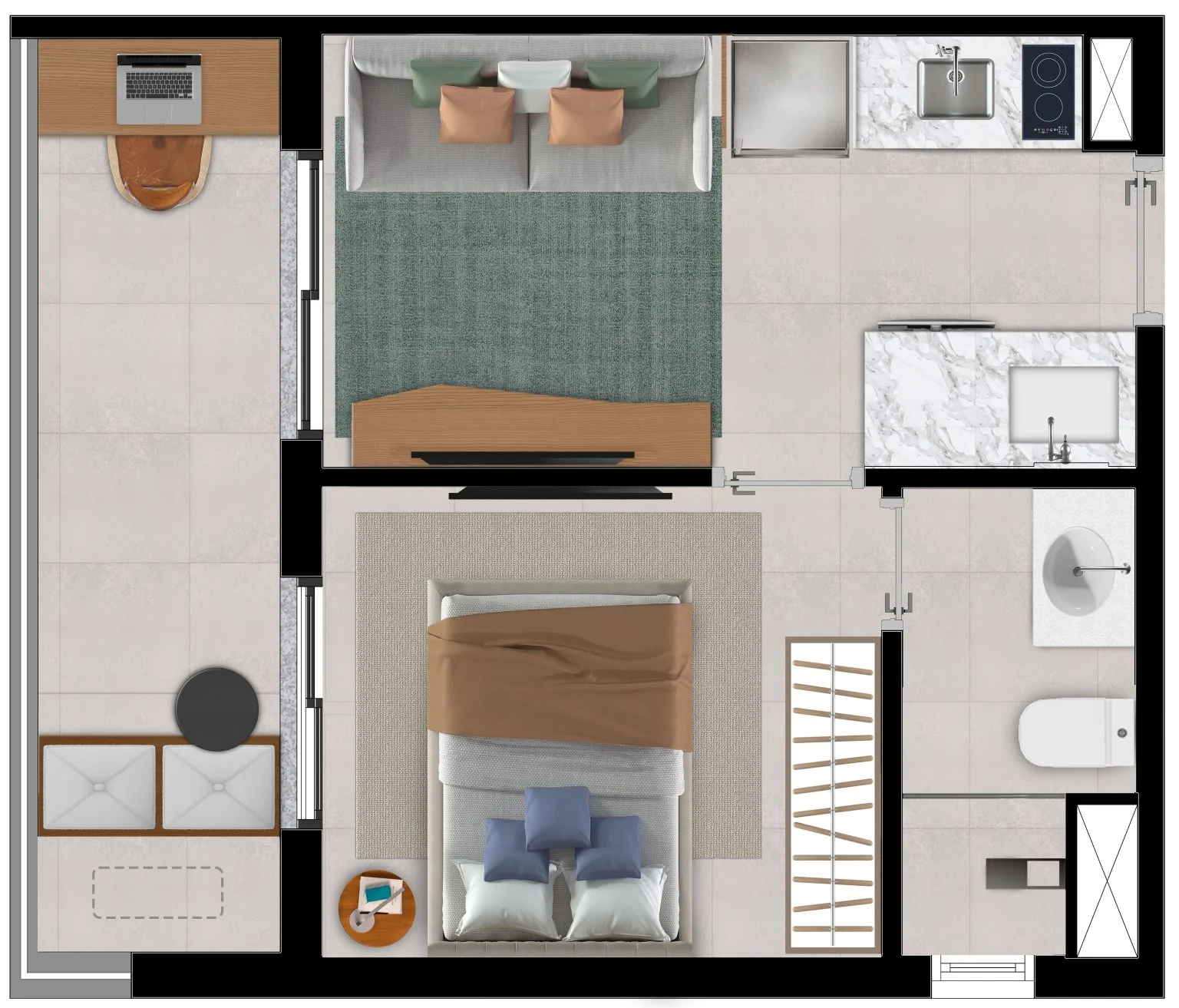 Apartamento à venda com 32m², 1 quarto sem vaga - 16