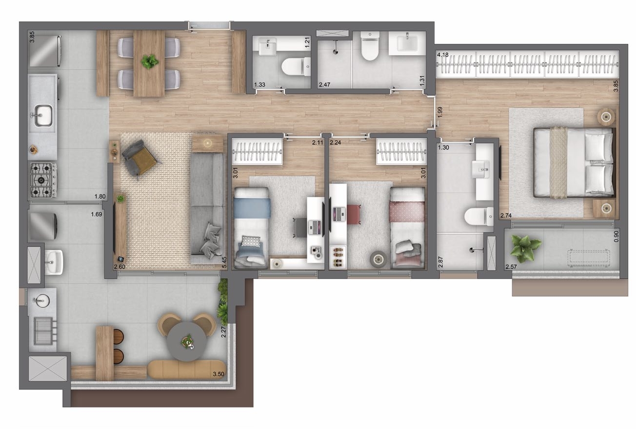 Apartamento à venda com 93m², 3 quartos com vaga - 19