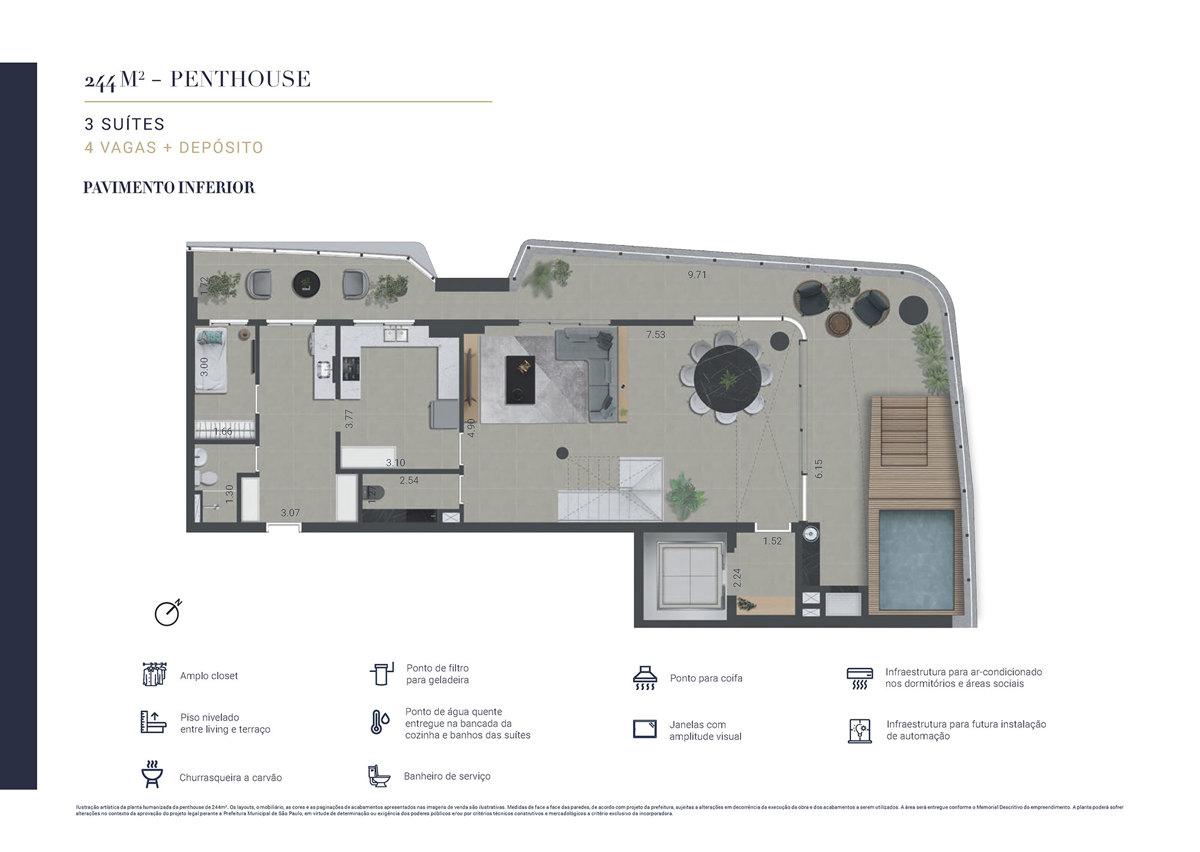 Apartamento à venda com 244m², 3 quartos com vaga - 31