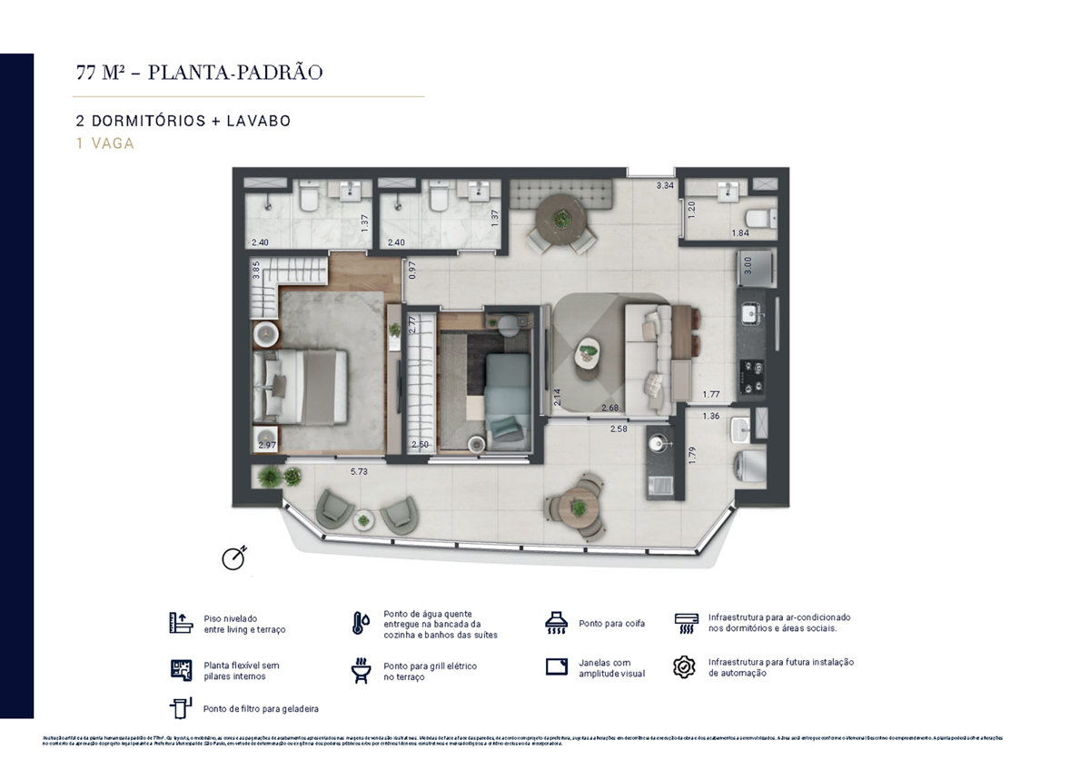 Apartamento à venda com 77m², 2 quartos com vaga - 31
