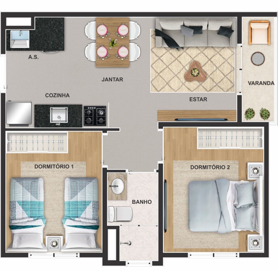 Apartamento à venda com 34m², 2 quartos sem vaga - 35
