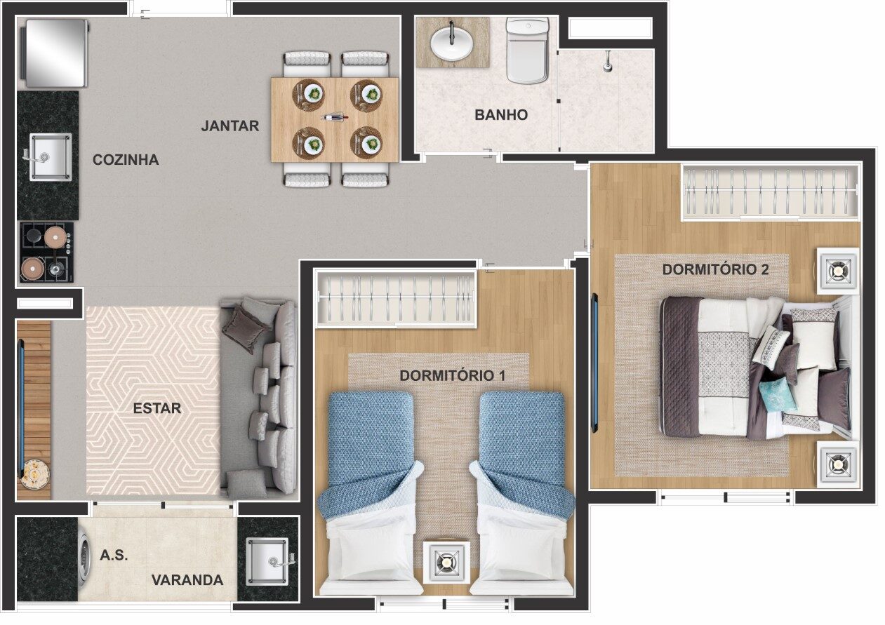 Apartamento à venda com 37m², 2 quartos sem vaga - 35