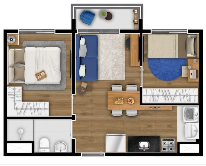 Apartamento à venda com 36m², 2 quartos sem vaga - 15