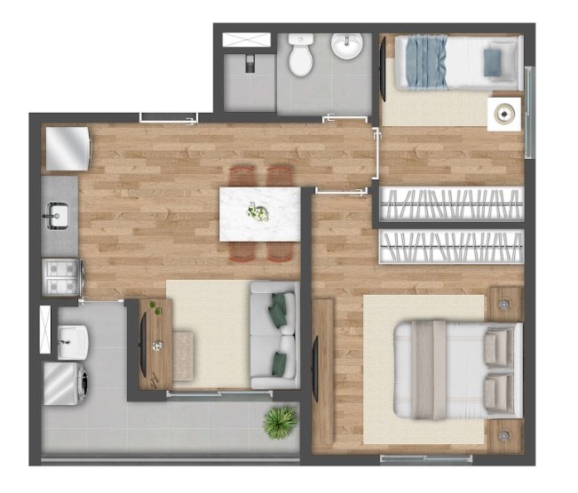 Apartamento à venda com 44m², 2 quartos sem vaga - 15