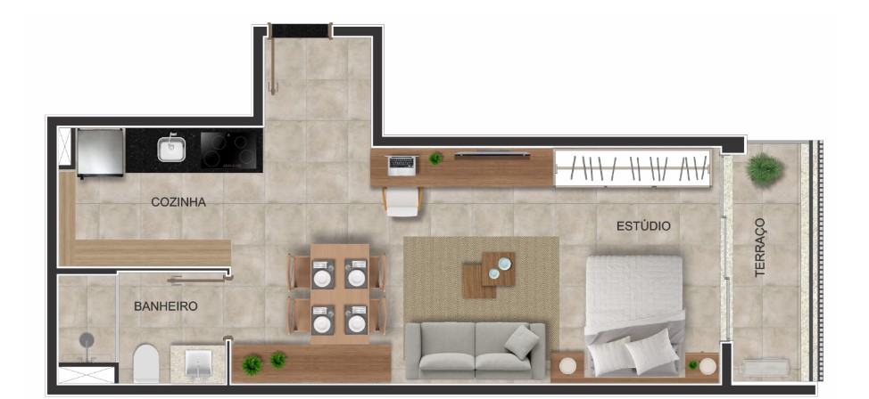 Studio à venda com 45m², 0 quartos sem vaga - 19