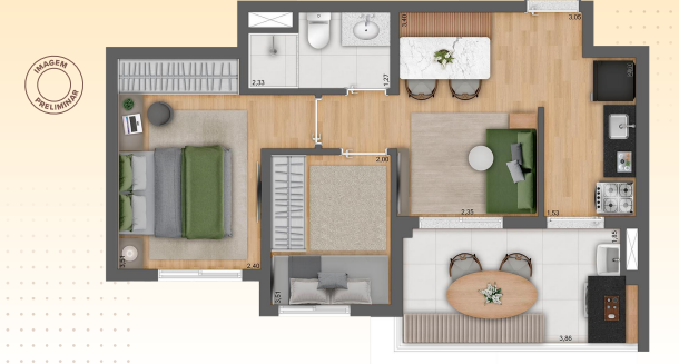 Apartamento à venda com 45m², 2 quartos com vaga - 26