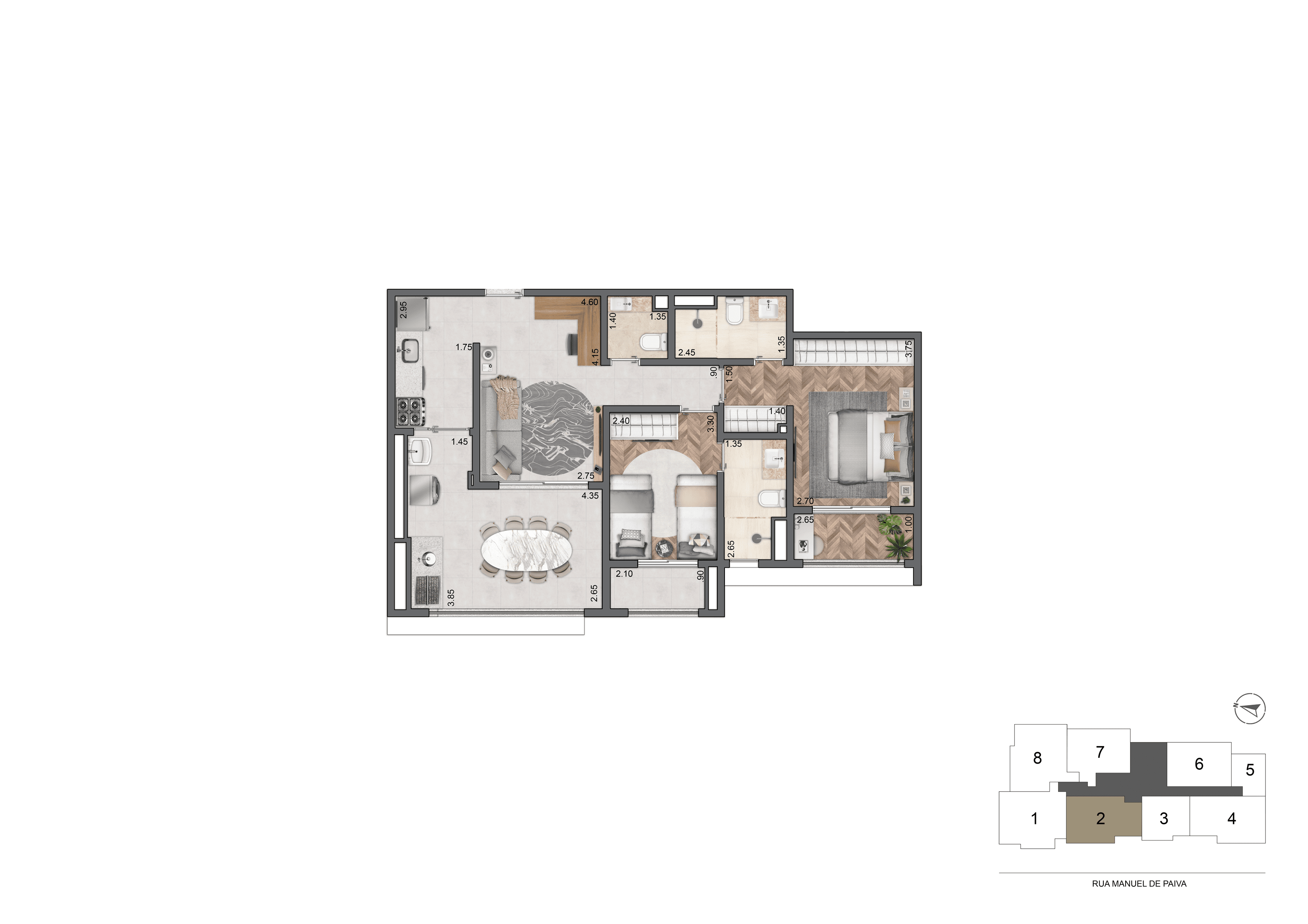 Apartamento à venda com 77m², 2 quartos com vaga - 18