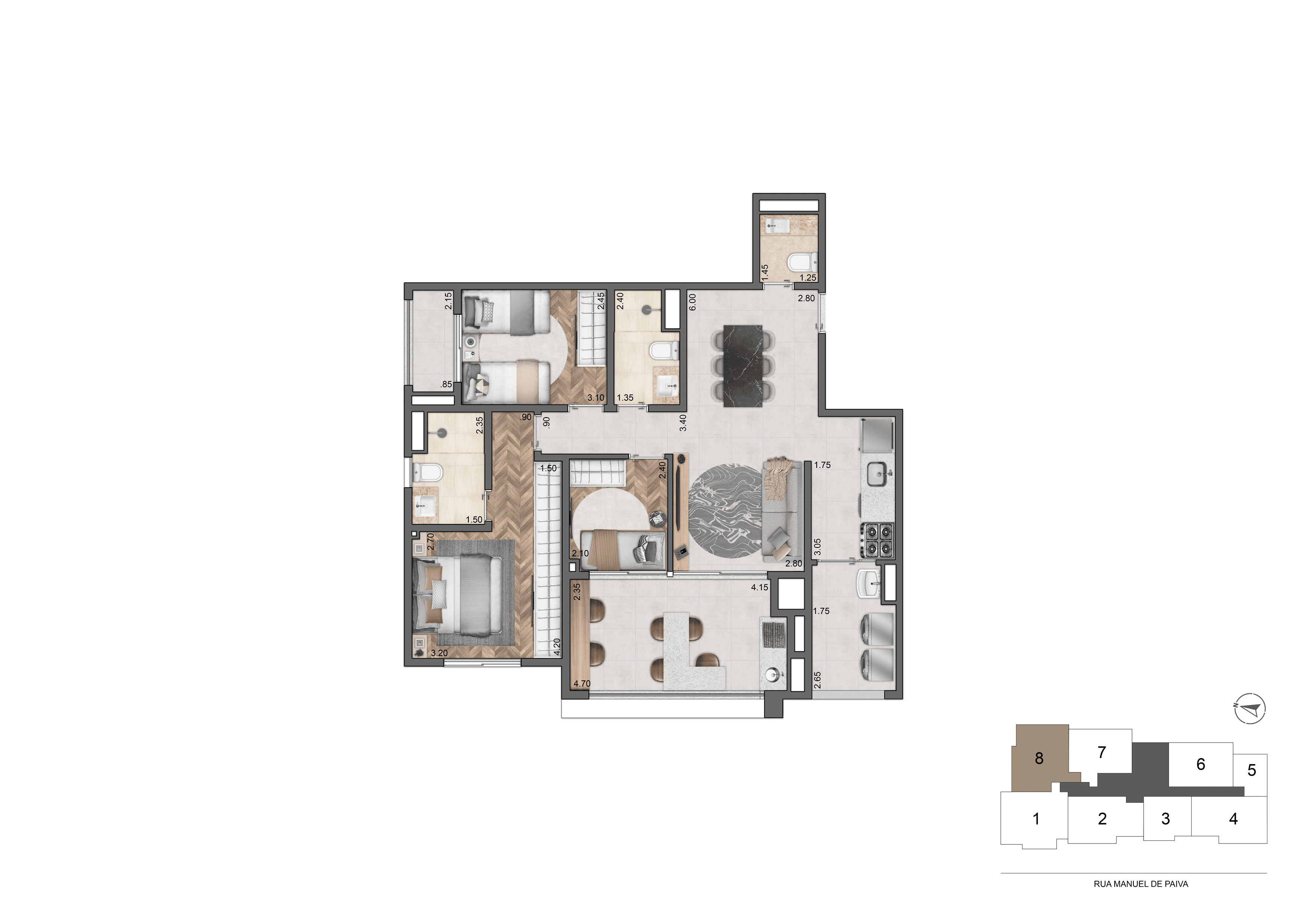 Apartamento à venda com 87m², 3 quartos com vaga - 18