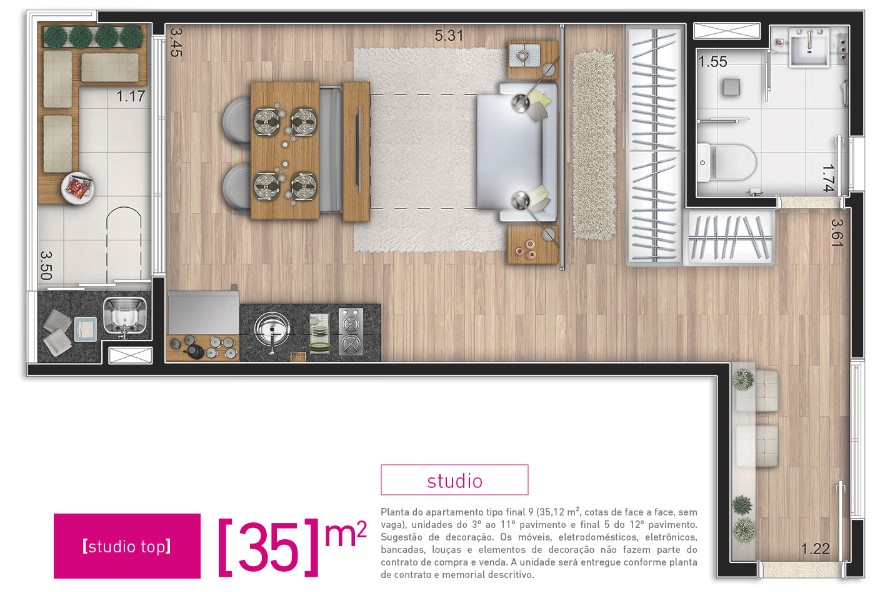 Studio à venda com 35m², 0 quartos sem vaga - 8
