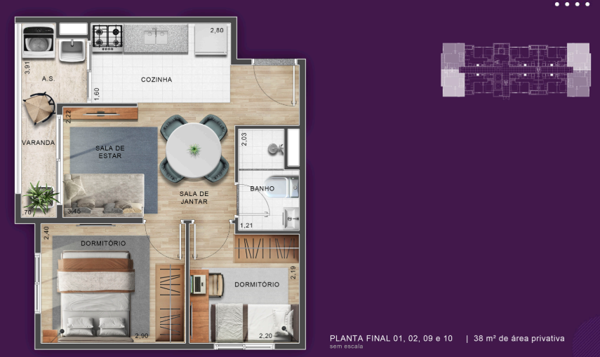 Apartamento à venda com 37m², 2 quartos com vaga - 11