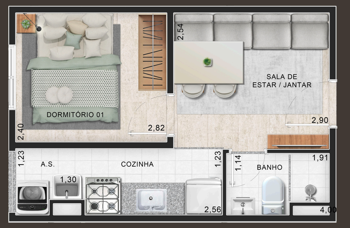Apartamento à venda com 24m², 1 quarto sem vaga - 21
