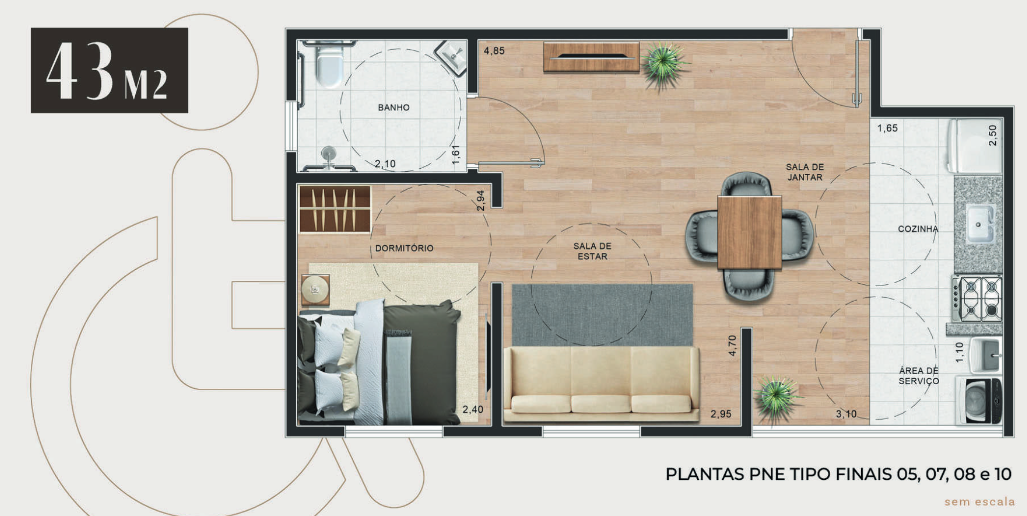 Apartamento à venda com 43m², 1 quarto com vaga - 16