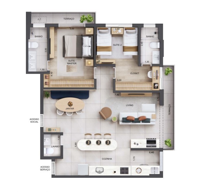 Apartamento à venda com 96m², 2 quartos com vaga - 12