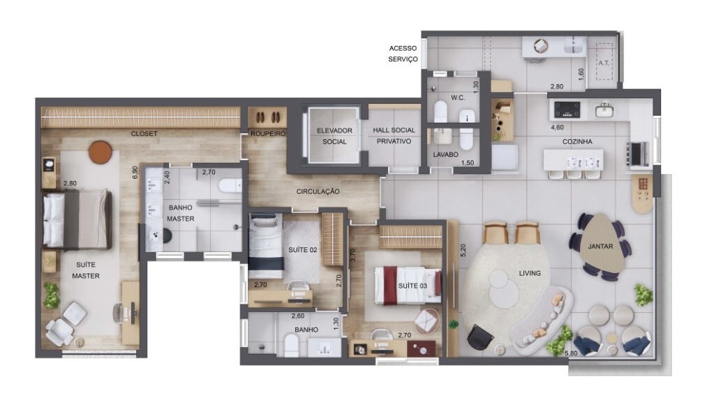 Apartamento à venda com 126m², 3 quartos com vaga - 12