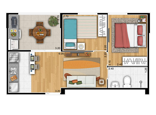 Apartamento à venda com 43m², 2 quartos com vaga - 12