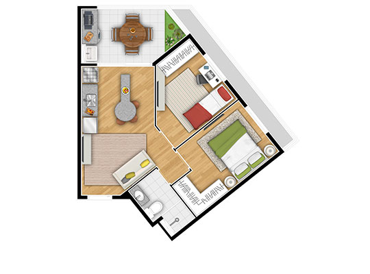 Apartamento à venda com 45m², 2 quartos com vaga - 12
