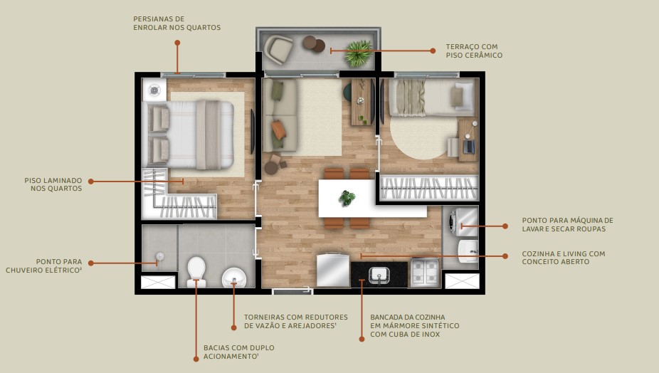 Apartamento à venda com 37m², 2 quartos sem vaga - 17
