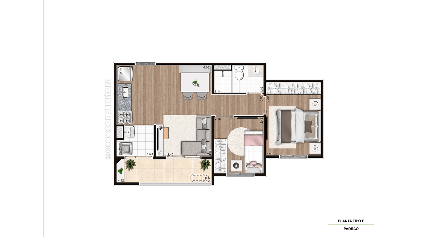 Apartamento à venda com 44m², 2 quartos com vaga - 15