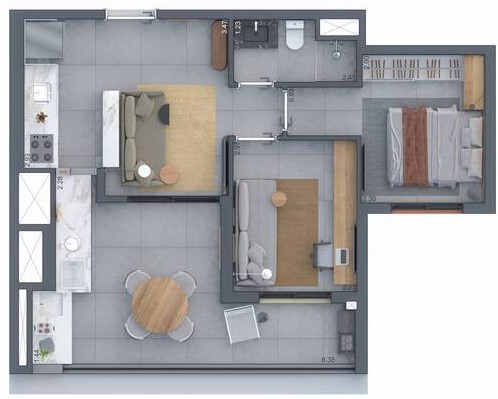 Apartamento à venda com 59m², 2 quartos com vaga - 26