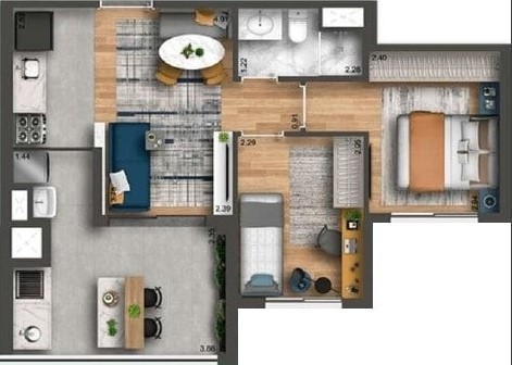 Apartamento à venda com 49m², 2 quartos com vaga - 17