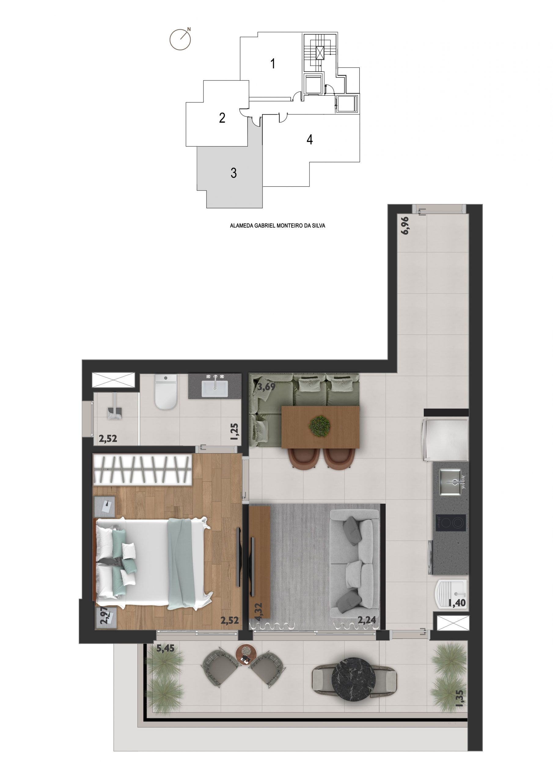 Apartamento à venda com 41m², 1 quarto sem vaga - 28