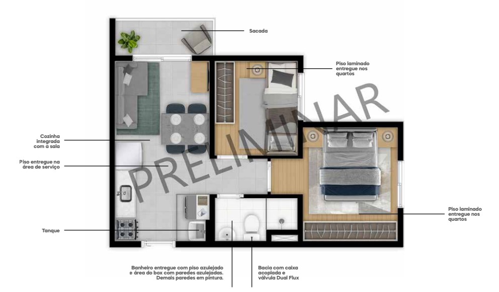 Apartamento à venda com 31m², 2 quartos sem vaga - 15