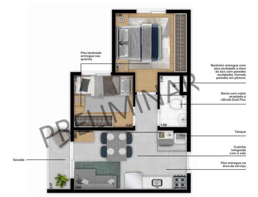 Apartamento à venda com 31m², 2 quartos sem vaga - 16