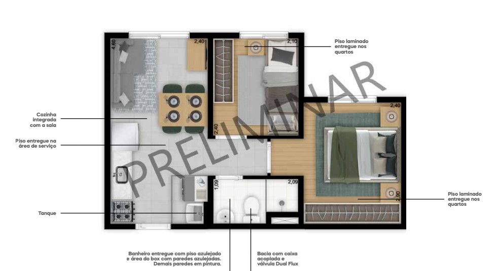 Apartamento à venda com 31m², 2 quartos sem vaga - 17