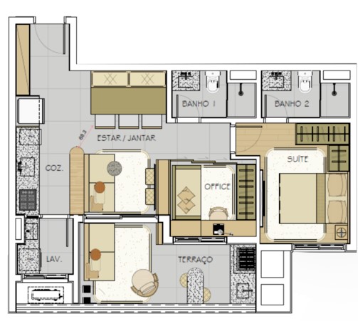 Apartamento à venda com 64m², 2 quartos com vaga - 31
