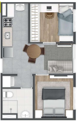 Apartamento à venda com 35m², 2 quartos sem vaga - 12