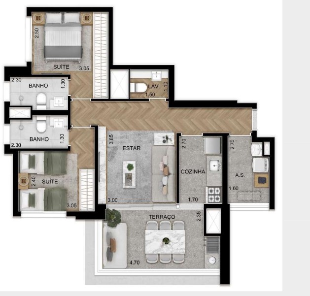 Apartamento à venda com 78m², 2 quartos com vaga - 27
