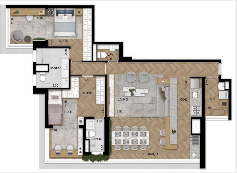 Apartamento à venda com 119m², 3 quartos com vaga - 28