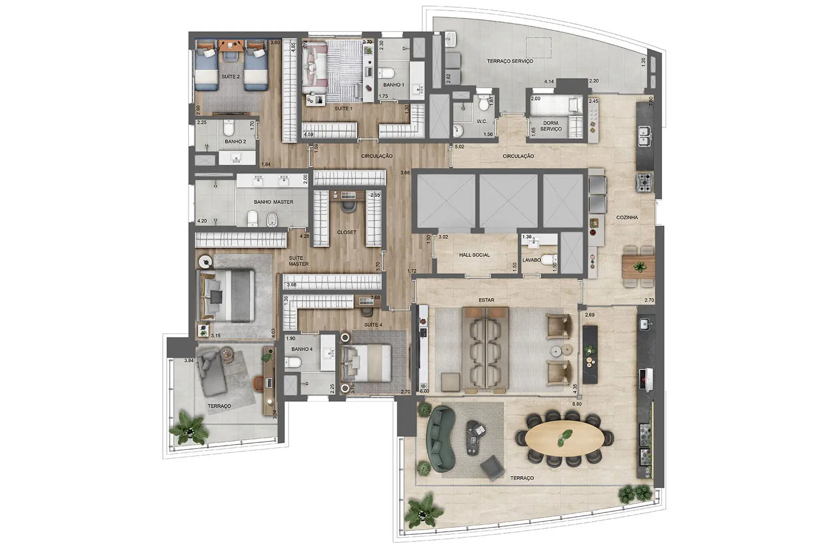 Apartamento à venda com 282m², 4 quartos com vaga - 18