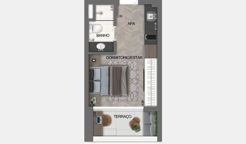 Studio à venda com 24m², 0 quartos sem vaga - 18