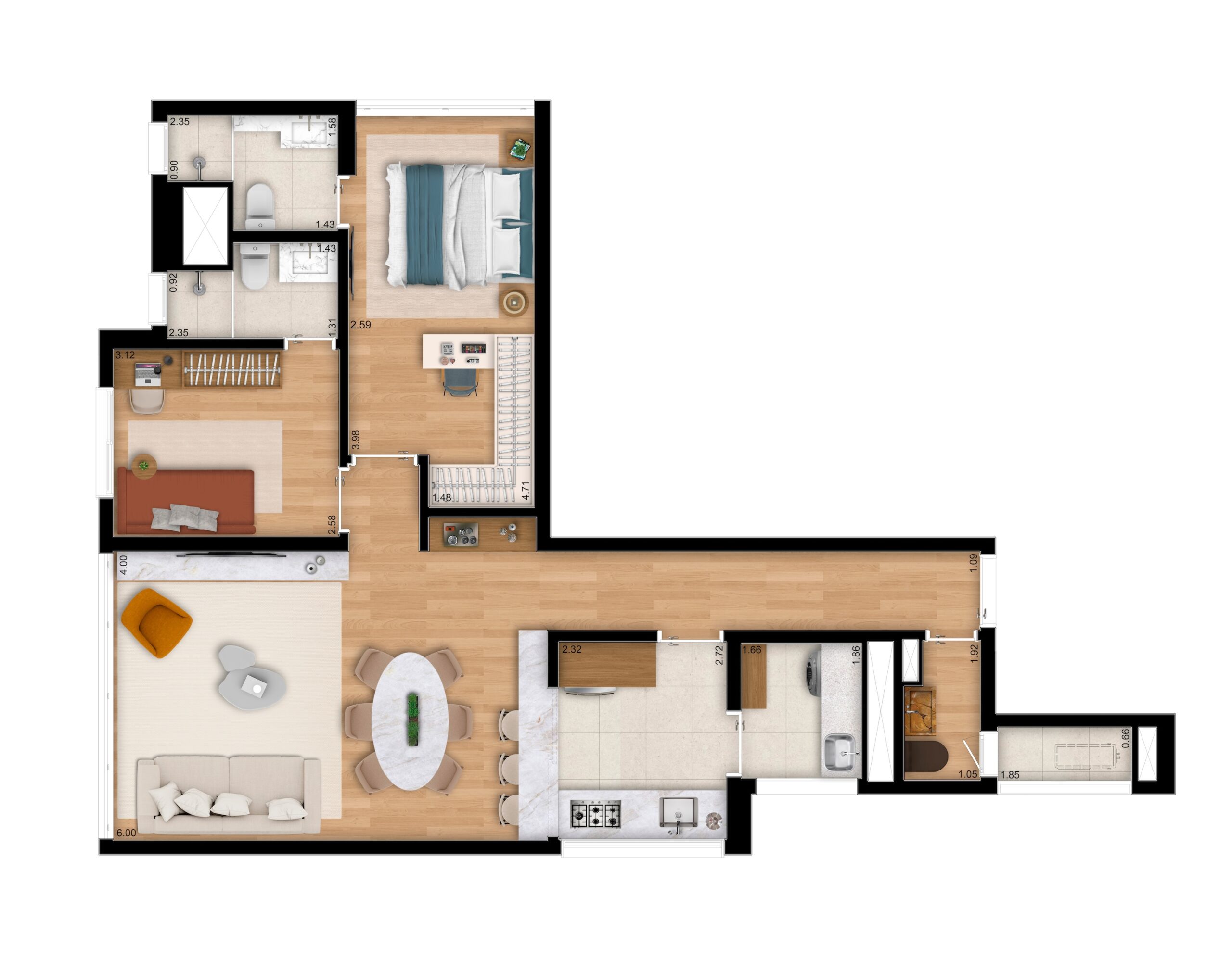 Apartamento à venda com 88m², 2 quartos com vaga - 15