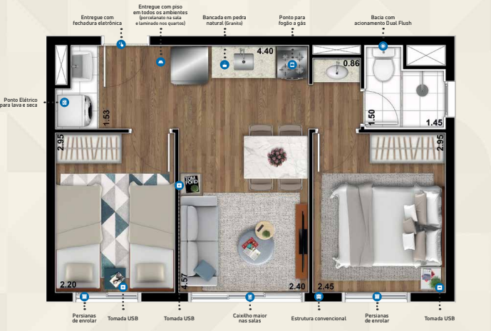 Apartamento à venda com 36m², 2 quartos sem vaga - 18