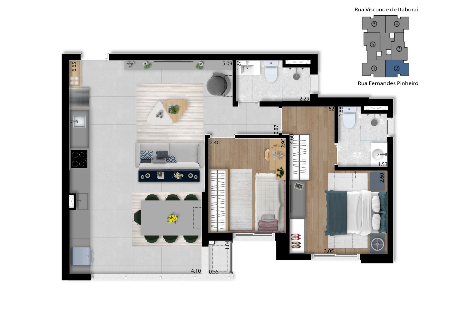 Apartamento à venda com 66m², 2 quartos com vaga - 17