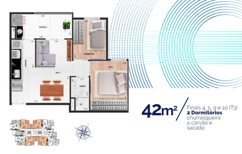 Apartamento à venda com 46m², 2 quartos sem vaga - 18