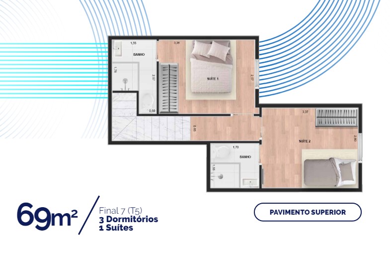 Apartamento à venda com 69m², 3 quartos com vaga - 19