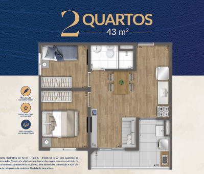 Apartamento à venda com 43m², 2 quartos com vaga - 16