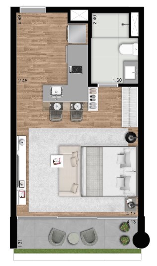Studio à venda com 38m², 0 quartos com vaga - 27