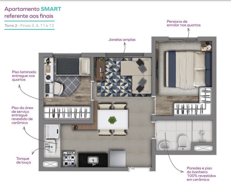 Apartamento à venda com 31m², 2 quartos sem vaga - 15