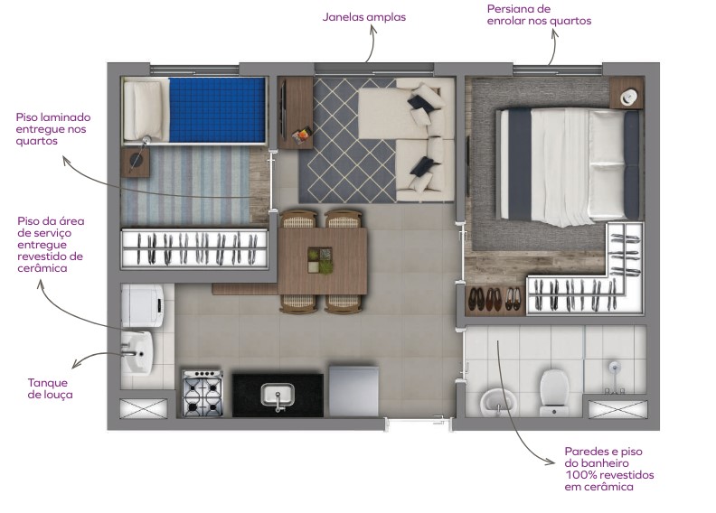 Apartamento à venda com 34m², 2 quartos sem vaga - 15