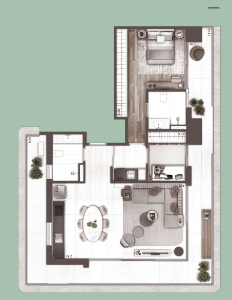 Apartamento à venda com 123m², 2 quartos sem vaga - 21