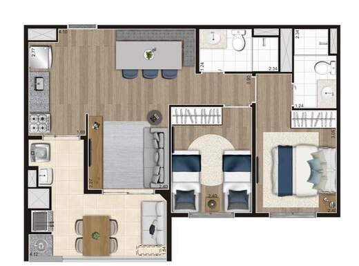 Apartamento à venda com 59m², 2 quartos com vaga - 23