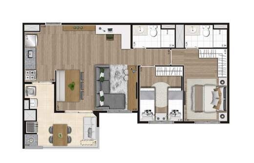 Apartamento à venda com 69m², 2 quartos com vaga - 23