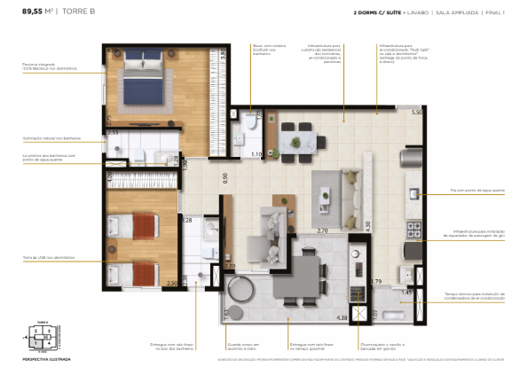 Apartamento à venda com 89m², 3 quartos com vaga - 38