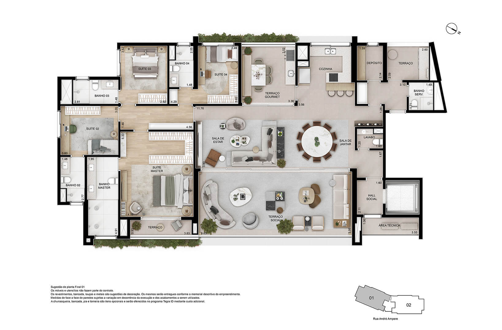Apartamento à venda com 262m², 4 quartos com vaga - 11